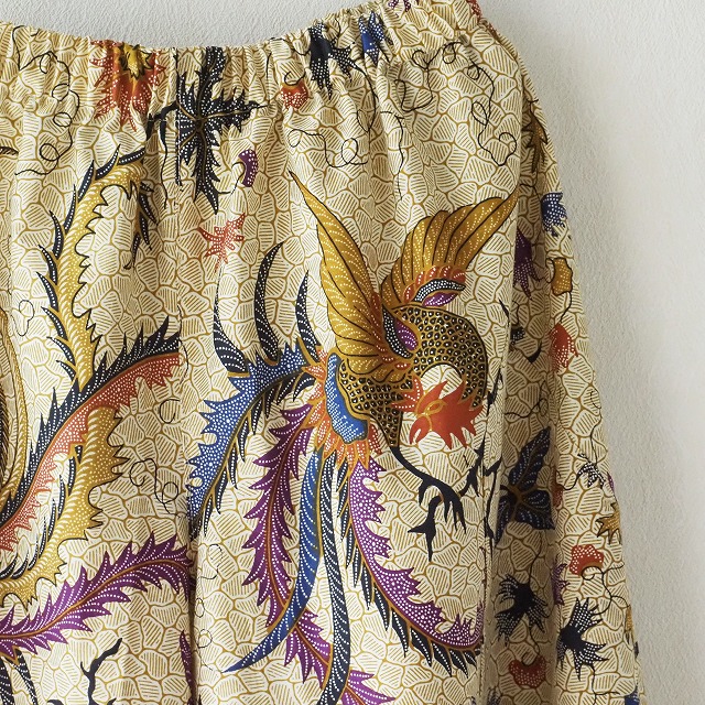 鳥のバティックのワイドパンツ - 画像 (2)
