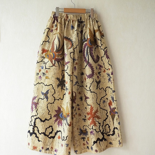 鳥のバティックのワイドパンツ - 画像 (5)